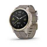 Garmin, fenix 6S, Sapphire, Watch, Watch Color: Champagne, Wristband: Shale - Silicone, 010-02159-39