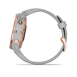 Garmin, fenix 6S, Sapphire, Watch, Watch Color: Rose, Wristband: Grey - Silicone, 010-02159-20