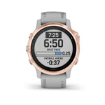 Garmin, fenix 6S, Sapphire, Watch, Watch Color: Rose, Wristband: Grey - Silicone, 010-02159-20