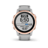 Garmin, fenix 6S, Sapphire, Watch, Watch Color: Rose, Wristband: Grey - Silicone, 010-02159-20