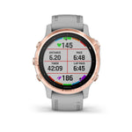 Garmin, fenix 6S, Sapphire, Watch, Watch Color: Rose, Wristband: Grey - Silicone, 010-02159-20