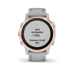 Garmin, fenix 6S, Sapphire, Watch, Watch Color: Rose, Wristband: Grey - Silicone, 010-02159-20