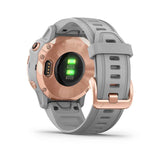 Garmin, fenix 6S, Sapphire, Watch, Watch Color: Rose, Wristband: Grey - Silicone, 010-02159-20