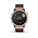 Garmin, fenix 6S, Sapphire, Watch, Watch Color: Rose Gold Tone, Wristband: Black - Nylon, 010-02159-36