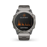 Garmin, fenix 6X Pro Solar, Watch, Watch Color: Black, Wristband: Grey - Titanium, 010-02157-23