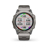 Garmin, fenix 6X Pro Solar, Watch, Watch Color: Black, Wristband: Grey - Titanium, 010-02157-23