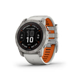 Garmin Fenix 7X Pro Sapphire Solar, Titanium w/Fog Gray/Ember Orange Band