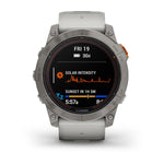 Garmin Fenix 7X Pro Sapphire Solar, Titanium w/Fog Gray/Ember Orange Band