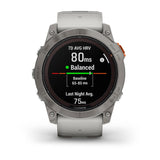 Garmin Fenix 7X Pro Sapphire Solar, Titanium w/Fog Gray/Ember Orange Band