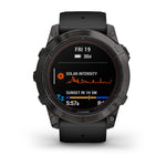 Garmin Fenix 7X Pro Sapphire Solar, Carbon Gray DLC Titanium w/Black Band