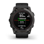 Garmin Fenix 7X Pro Sapphire Solar, Carbon Gray DLC Titanium w/Black Band