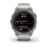 Garmin Fenix 7 Pro Sapphire Solar, Titanium w/Fog Gray/Ember Orange Band