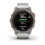 Garmin Fenix 7 Pro Sapphire Solar, Titanium w/Fog Gray/Ember Orange Band