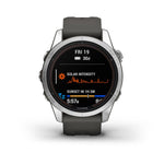 Garmin Fenix 7S Pro Solar, Glass, Silver w/Graphite Band