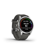 Garmin Fenix 7S Pro Solar, Glass, Silver w/Graphite Band