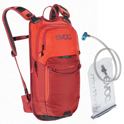 EVOC, Stage 6 + 2L Bladder, Hydration Bag, Volume: 6L, Bladder: Included (2L), Orange/Chili Red