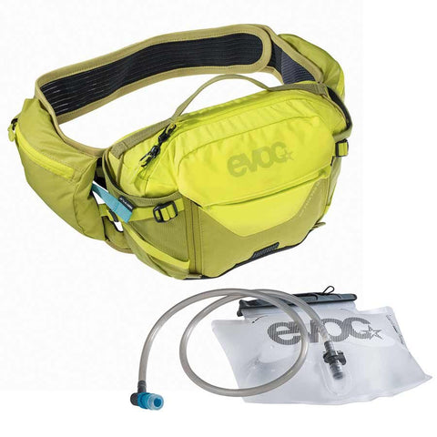 EVOC, Hip Pack Pro, Hydration Bag, Volume: 3L, Bladder: Included (1.5L), Sulphur/Moss Green