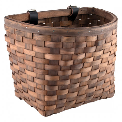 BASKET SUNLT FT WOOD/BEECH DK-BRN WOVEN w/STRAPS