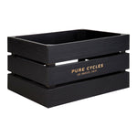 BASKET PURE RR WOOD RACTOP CITY CRATE 12.5x9.75x7.25 MATTE BK