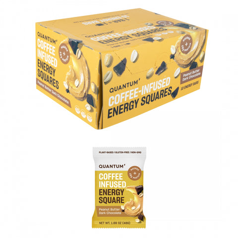 FOOD QUANTUM ENERGY SQUARES PEANUT BUTTER DARK CHOCOLATE BXof10 1.7oz