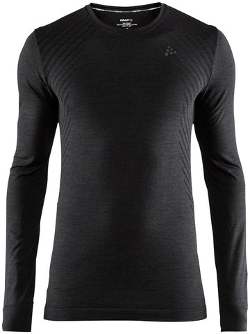 Craft Fuseknit Comfort Men's Round Neck Long Sleeve Base Layer Top Black