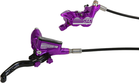 Hope Tech 3 V4 Disc Brake and Lever Rear Hydraulic Post Mount Purple