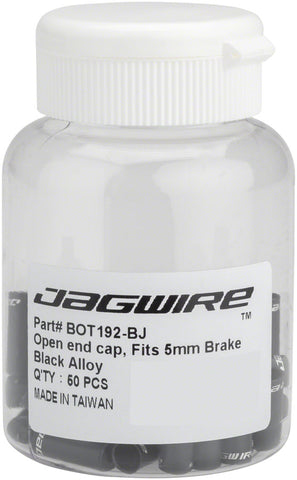 Jagwire 5mm Open Alloy End Caps Bottle of 50 Black