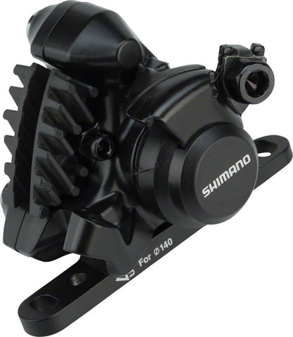 Shimano BRRS305 Front FlatMount Disc Brake Caliper with Resin Pads with Fins