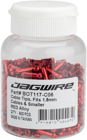 Jagwire 1.8mm Cable End Crimps Red Bottle/500