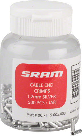 SRAM Cable End Crimps 1.2mm 500-Count Jar