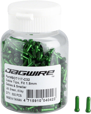 Jagwire 1.8mm Cable End Crimps Limited Green Bottle/500