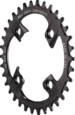 Wolf Tooth 88 BCD Chainring 34t 88 BCD 4Bolt DropStop For Shimano XTR