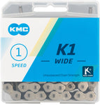 KMC K1 Kool Wide Chain Single Speed 1/2 x 1/8 112 Links Silver/Black