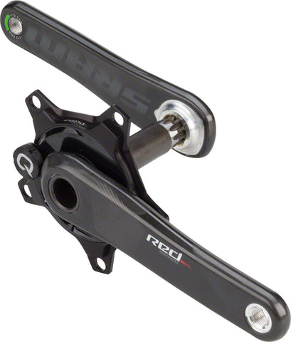 SRAM, Red DZero Quarq, Power Meter Crankset, Spindle: 24/22mm, BCD: 130, No Chainring, GXP, 170mm, Black, Road