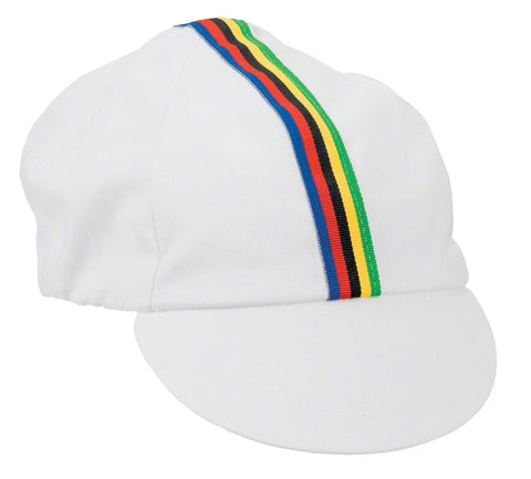 Pace Sportswear Traditional Cycling Cap White/World Champion Stripe