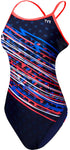 TYR Victorious Diamondfit WoMen's Swimsuit Red/White/Blue 30