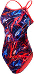 TYR Penello Diamondfit WoMen's Swimsuit Red/White/Blue 36