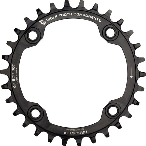 Wolf Tooth 96 Symmetrical BCD Chainring 30t 96 BCD 4Bolt DropStop For