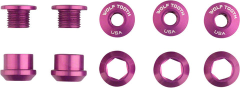 Wolf Tooth 1x 6mm Chainring Bolt Purple Set of 5 Dual Hex Fittings