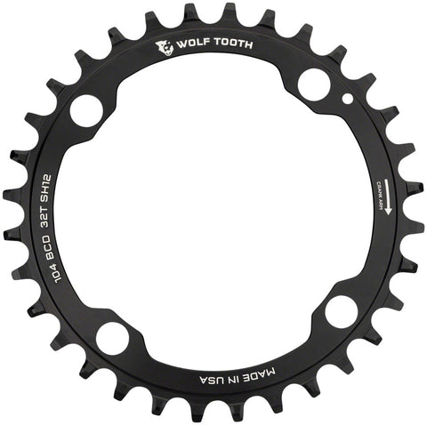 Wolf Tooth 104 BCD Chainring 36t 104 BCD 4Bolt Requires Shimano 12