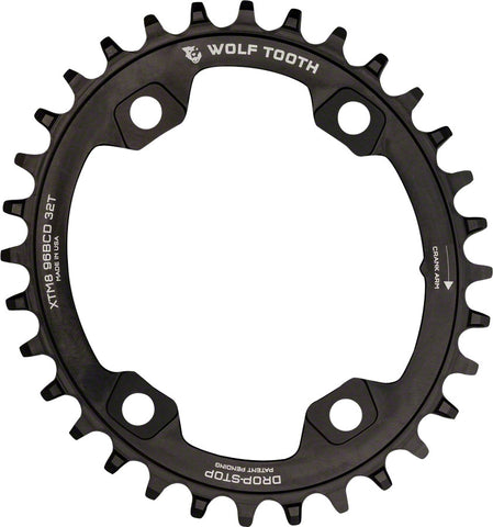 Wolf Tooth Elliptical 96 BCD Chainring - 32t 96 Asymmetric BCD 4-Bolt Drop-