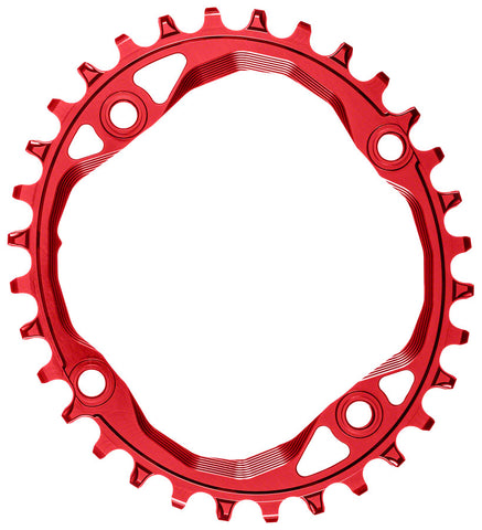 absoluteBlack Oval 104 BCD Chainring 30t 104 BCD 4Bolt NarrowWide Red