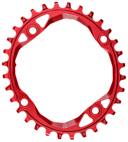 absoluteBlack Oval 104 BCD Chainring 32t 104 BCD 4Bolt NarrowWide Red