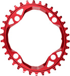 absoluteBlack Oval 104 BCD Chainring 34t 104 BCD 4Bolt NarrowWide Red