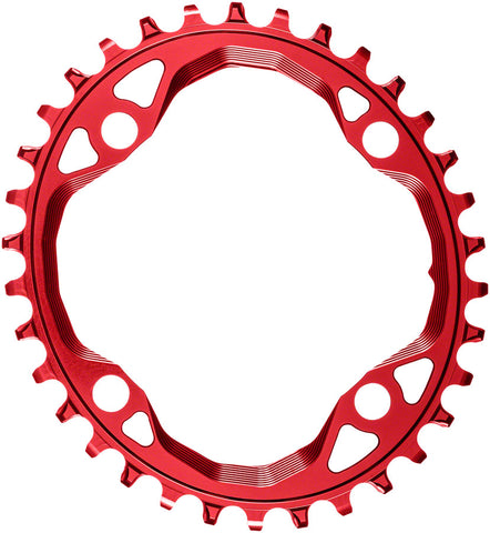 absoluteBlack Oval 104 BCD Chainring 34t 104 BCD 4Bolt NarrowWide Red