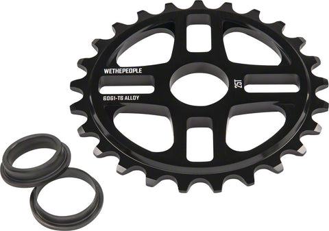 We The People 4Star Sprocket 25t Black 23.8mm Spindle Hole With Adaptors for