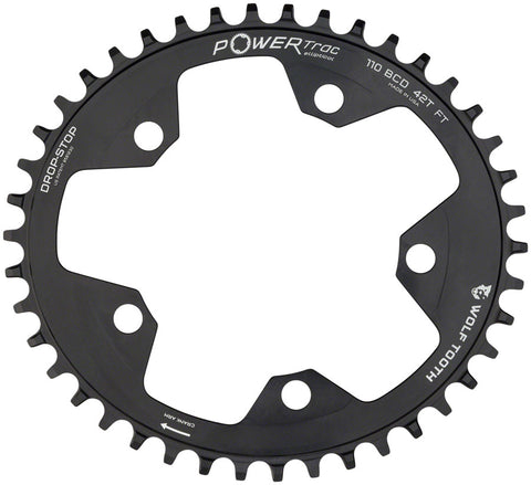 Wolf Tooth Elliptical 110 BCD Chainring 40t 110 BCD 5Bolt DropStop