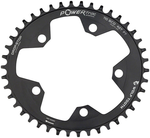 Wolf Tooth Elliptical 110 BCD Chainring 42t 110 BCD 5Bolt DropStop