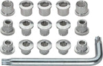 FSA Torx T30 Alloy Mountain Chainring Nut/Bolt Set wiith tool Silver