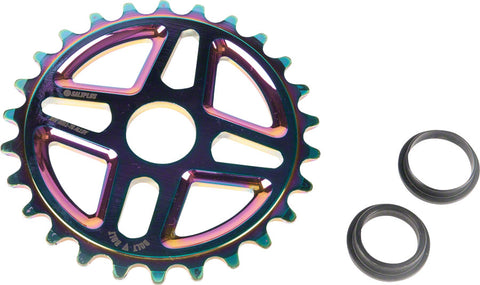 Salt Plus Center Bolt Drive Sprocket 25t Oil Slick Includes Adaptors for 19mm and